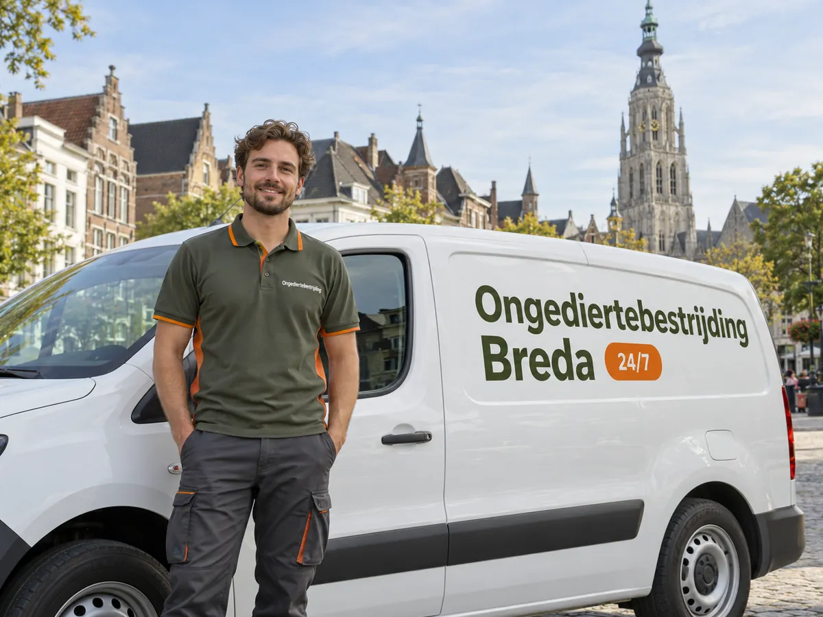 Pest control Breda: Ongediertebestrijding Breda technician next to the company van